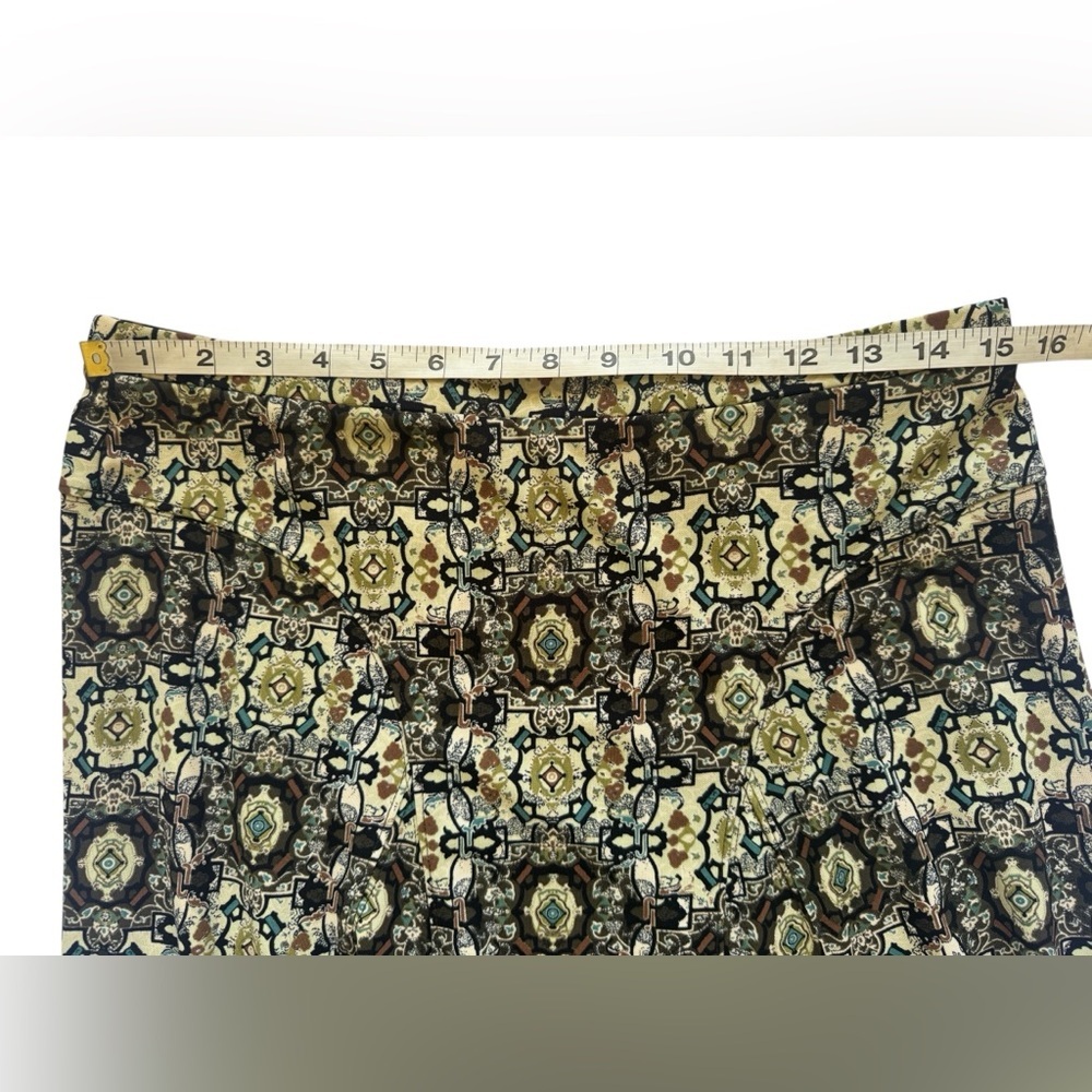 Emma James BOHO Peasant Brown Multicolor Cottage A Line Midi Skirt Size Medium - Picture 7 of 9
